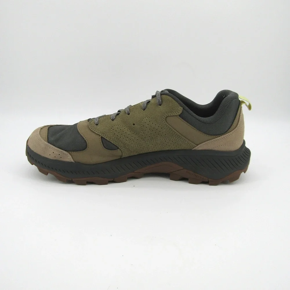 Merrell J038937 Mens 15 Olive Green Suede Mesh Trail Hiking Shoes Low Top